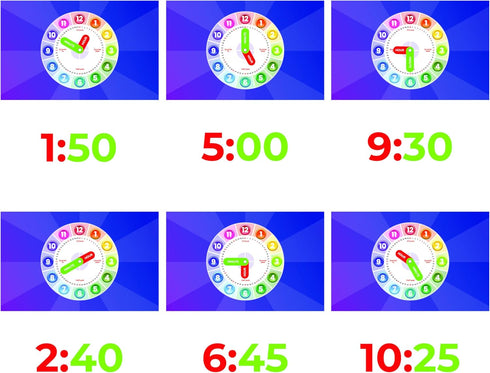 Interactive Educational Teaching Clock - Learn Time Easily, Durable Design for Kids with moveable arms, Engaging Hands-On Learning Tool, Perfect f...
