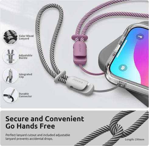 SURPHY Designed for iPhone 15 Pro Max Case with Screen Protector and Lanyard, Phone Strap and Liquid Silicone Phone Case (Camera Protective + Soft...