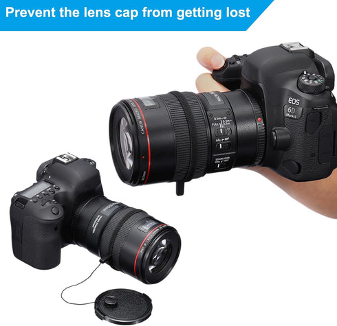 PATIKIL Camera Lens Cap Keeper, 12Pcs Elastic Lens Cover Tether Leash with Cloth for DSLR SLR Camera Mirrorless Lenses Prevent Lens Cap Lost for N...