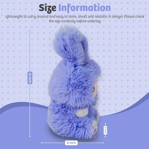 Teddy Bear Stuffed Bunny-14 Inches Plushies, Bunny Teddy Bear, and Cute Plushies, Kids Companion Stuffed Animal Bunny Facial Expression Purple Bun...