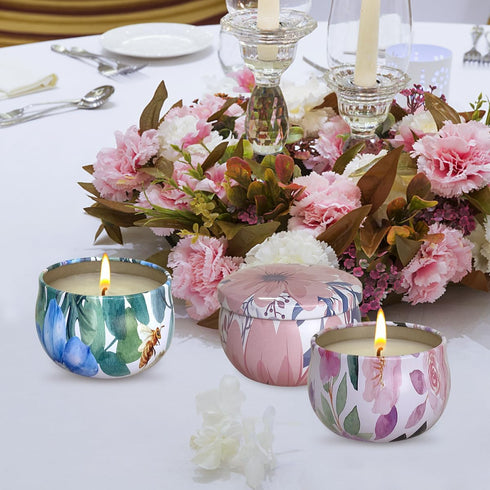 3 Pack Ladies Candles Gifts, 2.5 oz Home Scented Candles, Portable Small Jar Candle Set for Travel, Spa, Bath, Yoga (Rose + Jasmine + Magnolia)...