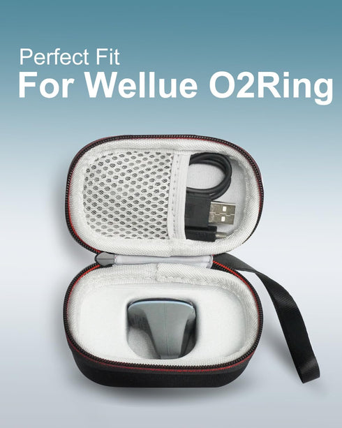 Hard Protect Case for Wellue O2Ring Blood Oxygen Monitor, Travel Storage Case for O2Ring/O2Ring-s/OxyRing, Carrying Bag Only...