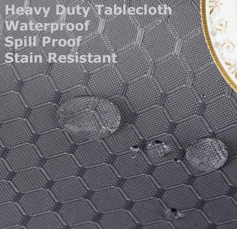 Tektrum Heavy Duty 70 X 70 inch Square Elegant Waffle Weave Check Jacquard Tablecloth Table Cover -Waterproof/Stain Resistant/Wrinkle Free - Great...