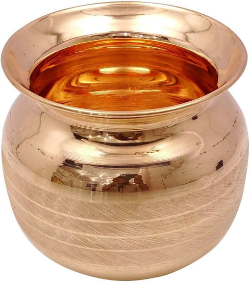 Indian Pure Copper Lota Prayer Temple Pooja Kalash Item Hindu Water Storage Pot...