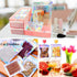 100 Pcs Holographic Resealable Packaging Bags for Small Business Supplies, Cute Small Color Smell Proof Foil Pouch Plastic Baggies for Lip Gloss S...