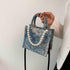 Fashion luxury tote bag cotton linen one shoulder large capacity jacquard embroidery retro Oil Painting handbag...