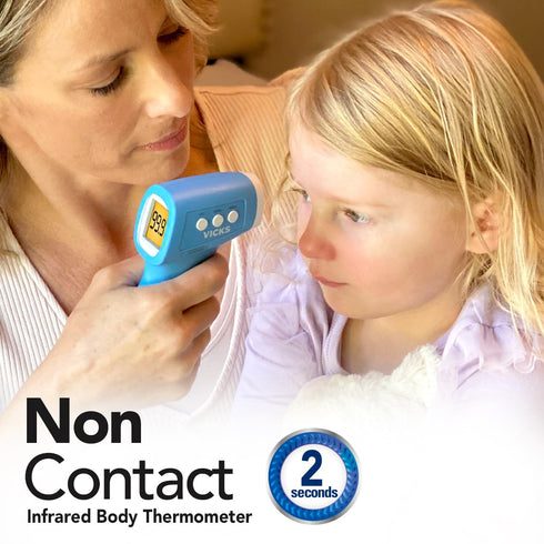 Vicks Non-Contact Infrared Thermometer for Forehead, Food and Bath – Fast, Reliable, and Clinically Proven Accuracy for Adults, Babies, Toddlers a...