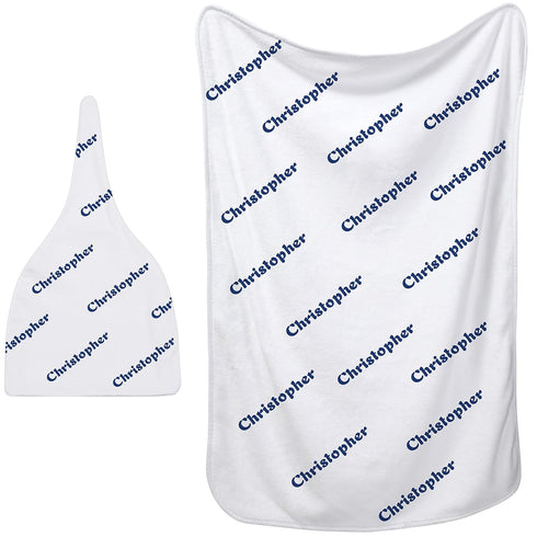Sublimation Baby Name Blanket and Cap - Soft Newborn Blanket, 30 x 40 Inch, White...