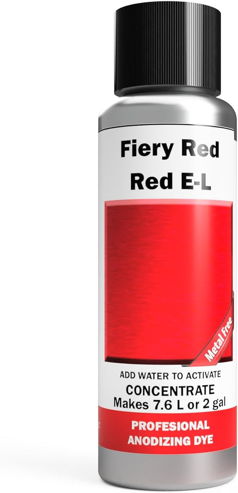 Professional Aluminum Anodizing Pigment Dyes | Fiery Red E-L | Light to Rich Red | Powder Concentrate Makes 7.6 Liters or 2 Gallons...