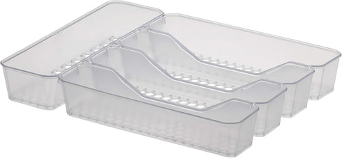Spectrum Diversified Hexa Drawer Organizer Tray Modern Kitchen Cutlery, Utensil, Silverware Holder Caddy, 5 Dividers Cabinet Storage, 10 x 13, Cle...