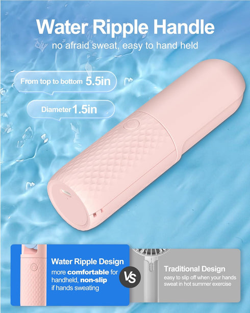Handheld Fan Powerful Mini Fan USB Rechargeable Portable Fan Battery Operated Small Fan Little Makeup Lash Fan Hand Held Personal Fan for Travel B...