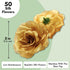 50 Pack Gold Roses Artificial Flowers Bulk, 3 Inch Stemless Fake Silk Roses for Decorations, Wedding, Faux Bouquets...