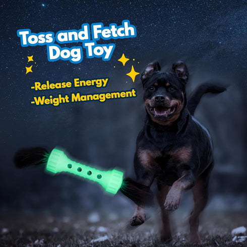 Premium Glow in The Dark Dog Toys, Interactive Tug Toy for Dogs, Dog Teething Toys for Aggressive Chewers Medium/Large Breeds, Fetch Stick Outdoor...