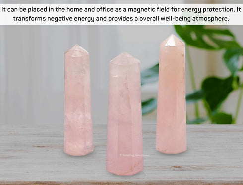 Amazing Gemstone Star Rose Quartz Crystal Towers ~ Natural Healing Crystal Point Obelisk for Reiki Healing and Crystal Grid (2 to 3 INCH)...