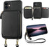 Bocasal RFID Blocking Wallet Case for iPhone 11, Adjustable Crossbody Zipper Purse Case Card Holder with Kickstand Detachable Wrist Strap, PU Leat...