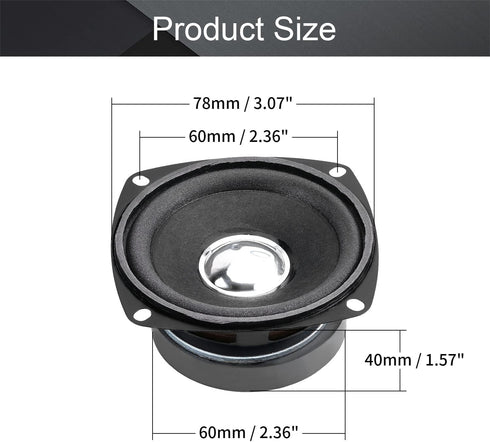 Fielect 1Pcs 8Ohm 20W External Magnet Speaker Loudspeaker 78mm Dia...
