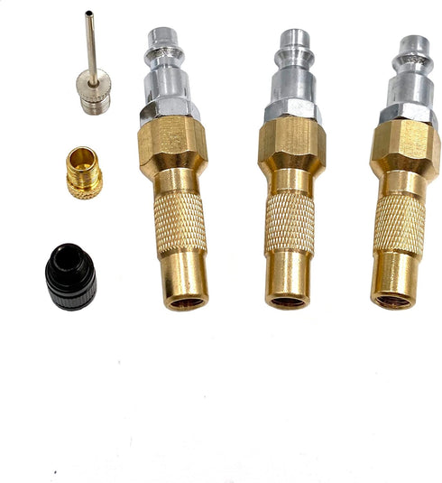 3Pcs Air Chucks for Tires,Brass Screw On Tire Inflator Chucks,Heavy Duty Twist-on Chucks with 3Pcs Presta Vavle Adapters...