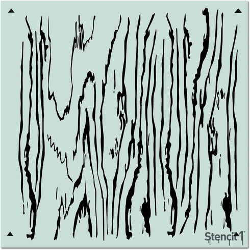 Stencil1 Wood Grain Repeat Reusable Premium Quality Mylar Stencils for Painting Walls, Fabric, Furniture, Crafts, Decor - Allover Wallpaper Effect...
