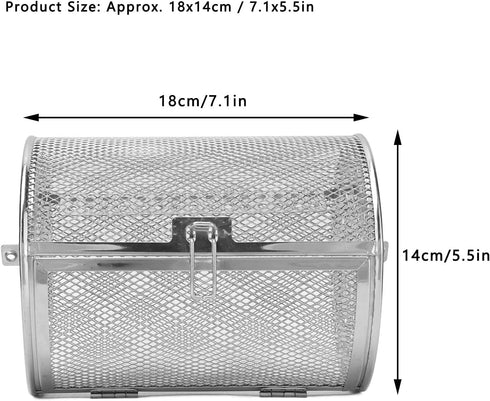 Oven Cages,360 Degree Rotatable Stainless Steel Oven Rack Oven Basket, 7in Drum Oven BBQ Grill Roaster, Rolling Cage Rotisserie Baking Accessories...