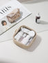 Mini Sandy Clear Makeup Bag Transparent Toiletry Bags with Carabiner Attachable Pouch Cute Cosmetic Bag with Interior Pocket and ring Makeup Organ...