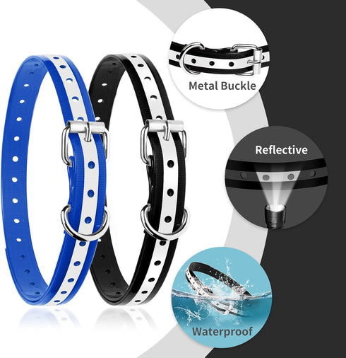 PaiPaitek Shock Collar Replacement Strap for Most of Training Collar, 3/4 Inch Dog Collar Replacement for Wireless Fence and Bark, Adjustable Wate...