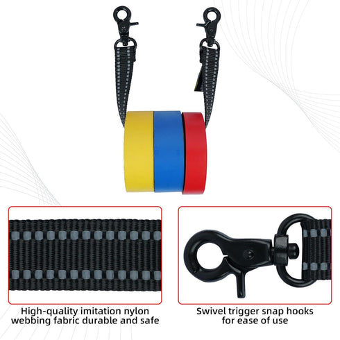 MELOTOUGH Electrical Tape Holder Tape Thong with Trigger Snap Hook Electrical Tape Strap for Tool Bag, Tool Backpack, Tool Belt(Black 2pcs)...