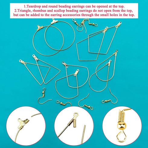 280PCS Beading Hoop Earrings for Jewelry Making Beading Earring Findings Beading Earring Component Accessories 100PCS Beading Earring Hooks Silico...