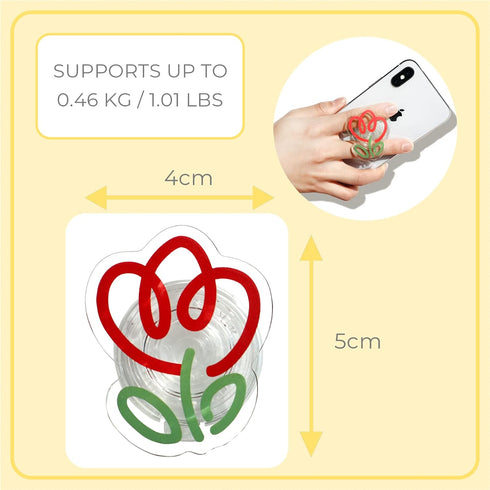 GRIPONG Acrylic Tulip Flower Expandable Collapsible Mobile Phone Grip Stand Holder for Smartphone Tablet Cell Phone Accessory (Violet)...