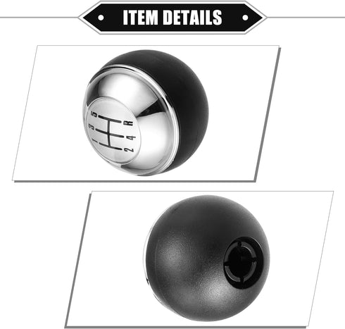 5 Speed Manual Gear Shift Knob Compatible for Mini R50 R53 2000-2006 for Mini Cabrio R52 2002-2008, Durable Plastic Black Silver Tone...