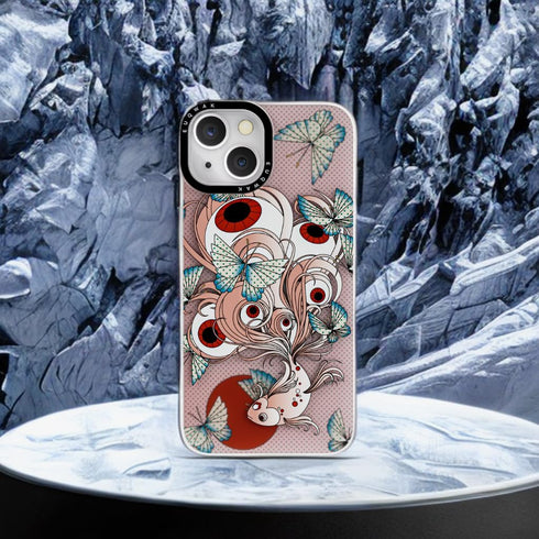 Case Compatible with iPhone 15/14 Pink Butterfly Case, Cute Aesthetic Phone Case for Women Girls TPU Bumper Shockproof Phone Cover Designed for iP...