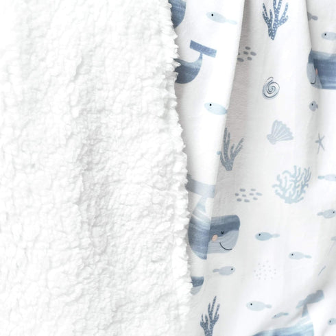 Lush Decor Baby Seaside Sherpa Blanket, Blue 30" x 40"...