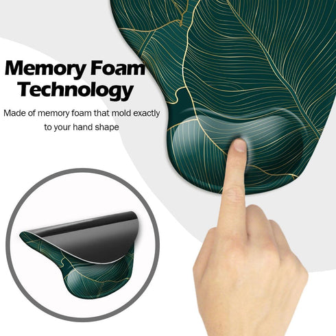 Ergonomic Mouse Pad with Wrist Support and Coaster,Mouse Pads with Non-Slip PU Base for Home Office Working Studying Easy Typing & Pain Relief Pla...