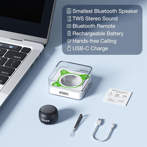 Mini Bluetooth Speaker, Small Tiny Portable Bluetooth 5.0 Speakers Perfect for Outdoor Indoor(Black)...