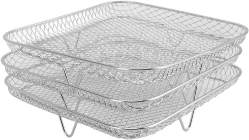 Air Fryer Rack, Three Stackable Dehydrator Racks for for, for Instant Vortex, for Nuwave, Stainless Steel Air Fryer Accessories for Ovens, Microwa...