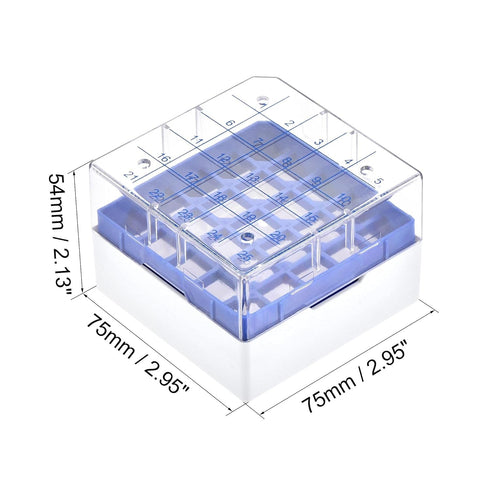 uxcell Centrifuge Tube Freezer Storage Box 25 Places Waterproof Polypropylene Cryogenic Holder Rack for 1.8/2ml Microcentrifuge Tubes Vials Sample...