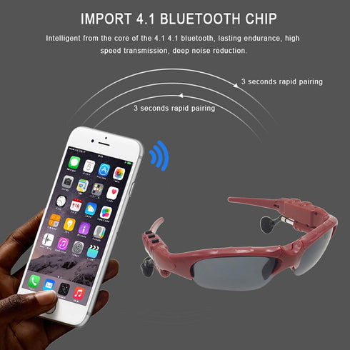 Wireless Bluetooth Sunglasses Anti-ray Stereo 4.1 Music Bluetooth Headphones for Men Support Both Headset and Hands-free for All Kinds of Cell Pho...