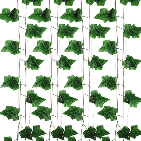 12 Pack Fake Vines for Room Decor with 100 LED String Light Artificial Ivy Garland Hanging Plants Faux Greenery Leaves Bedroom Aesthetic Decor for...
