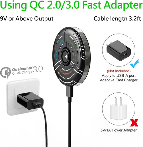 Magnetic Wireless Charger Pad 15W Fidget Spinner Wireless Charger - Fast Charging for iPhone 14/13/12/11/Pro/X/Max/XS/XR/8/Plus&Samsung Galaxy S23...