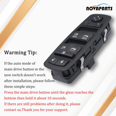 68110871AA 3 Pins+ 0 Pin Master Power Window Switch for 2012-2016 Chrysler Town & Country 2012-2017 Dodge Grand Caravan 2012-2015 Ram C/V 3.6L 682...