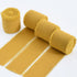 TONIFUL 4 Rolls Silk Chiffon Ribbon, 1-1/2 Inch x 22yds, Gold Chiffon Ribbons, Handmade Fringe Silk Ribbon Frayed Edges for Gift Wrapping Bridal B...