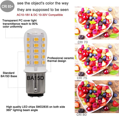 12V BA15D LED Bulb 1076 1142 1176 1004 S8 3W 300Lm 2700K Warm White,DC Bayonet Double Contact Base, RV Camper Motorhome Marine Boat Trailer Landsc...