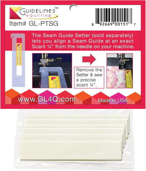 Guidelines4quilting - 6-Pack Seam Guides ½ x 2" x 1/32" - Peel & Stick - Removable Adhesive, Leaves No Sticky Residue (3-Pack)...