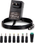 18V AC DC Power Supply Adapter 18Volt 1 Amp Charger DC 18V 1A Power Cord with 8 Interchangeable Jacks for 100mA 200mA 300mA 400mA 500mA 600mA 800m...