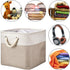 Robuy 3 Pack Storage Cube Bins Collapsible Sturdy cationic Fabric Storage Basket with Cotton Rope Handle For Organizing Shelf Nurery Home Colset 1...