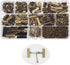 Inspirelle 100 Sets Assorted Size Bronze Ends for Ribbon Bracelet Bookmark Making Crimps Kit with Lobster Clasps and Chain Extenders...