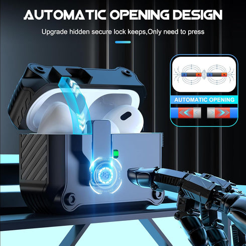 Compatible with AirPods Pro 2nd/1st Generation Case Cover,with Cleaner kit & Replacement Ear Tips, Automatic Snap Switch Secure for Charging Case[...