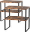 Set of 4 Counter Shelves Kitchen Stackable Cabinet Shelf Wood Organizer Expandable Counter Top Racks Brown Bathroom Counter organizer...