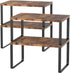 Set of 4 Counter Shelves Kitchen Stackable Cabinet Shelf Wood Organizer Expandable Counter Top Racks Brown Bathroom Counter organizer...