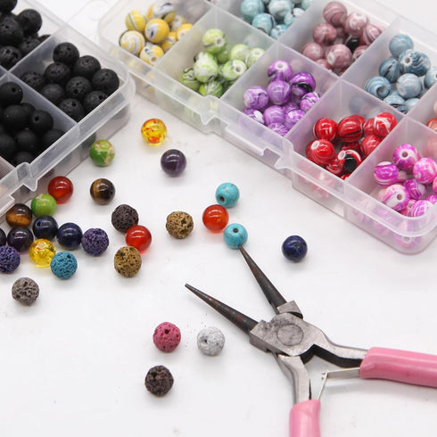 JOJOPLAY Lava Beads and Natural Stone Beads Kit with Jewelry Finding Spacer Beads for Bracelet Necklace Jewelry Making DIY Crafts Supplies (1150Pc...