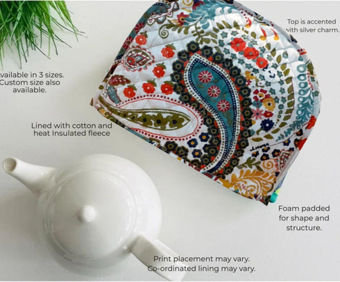 Cotton Tea Cozy Decorative Insulated Tea Cosy Teapot Cozies Dust Cover to Keep Tea Warm, Kitchen Home Decro for Mom, Wife, Friends (White)...